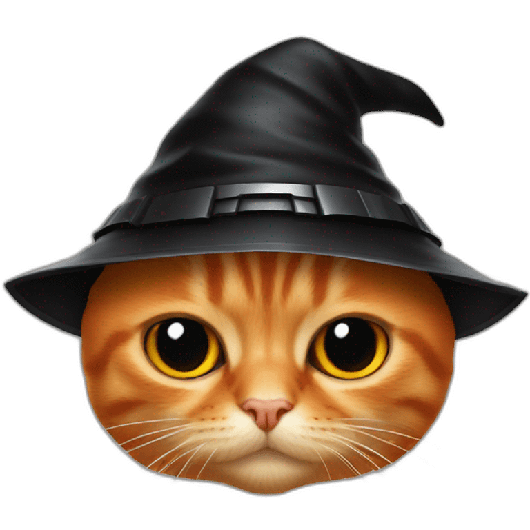 Orange cat witch darth vader helmet emoji