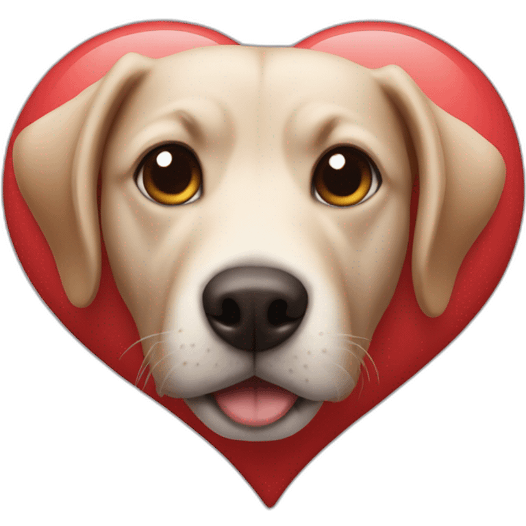 Dog in human heart emoji