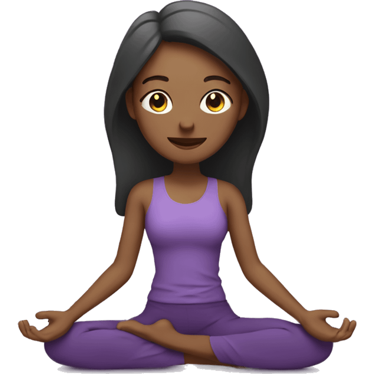 woman doing yoga in purpl emoji