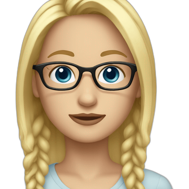 Woman blond hair blue eyes glasses emoji