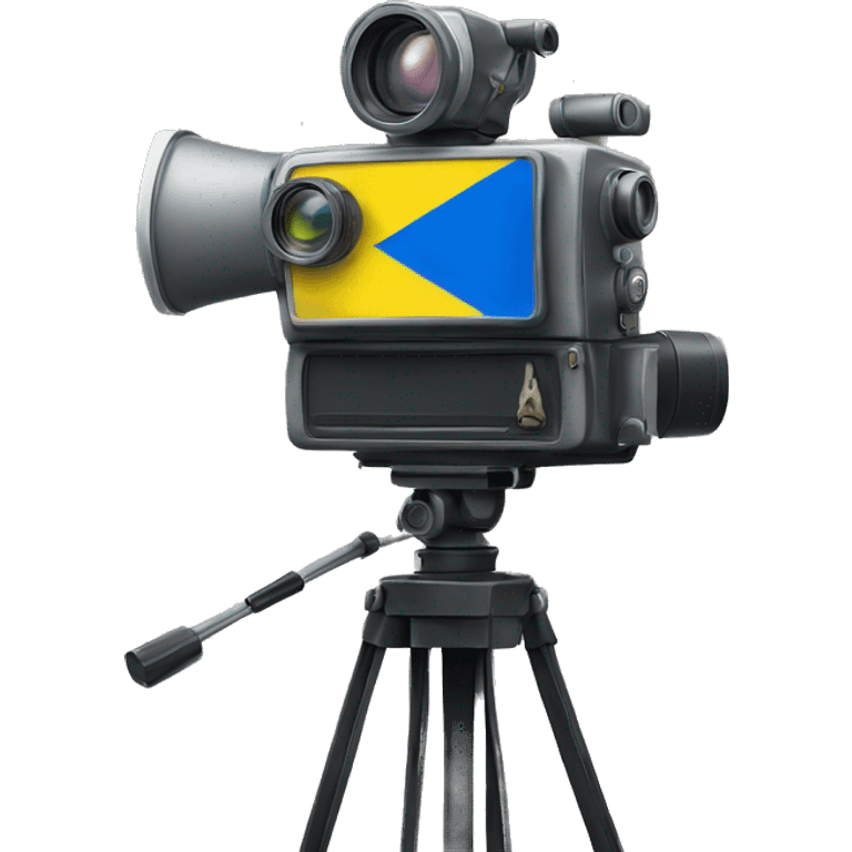 a movie camera and a Ukrainian flag emoji