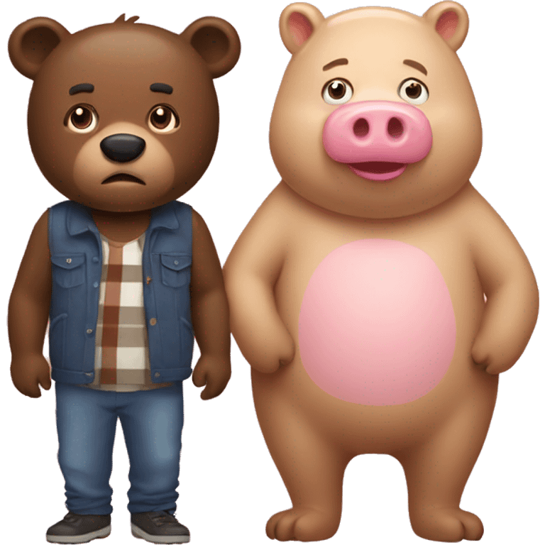 Bear and pig emoji