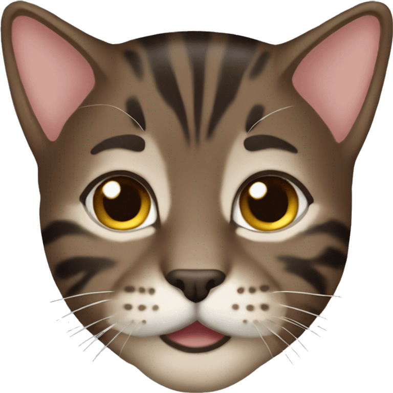 Dark brown medium hair tabby emoji