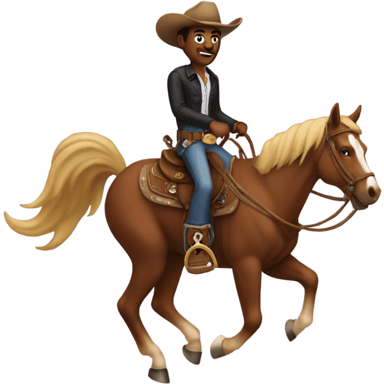 Man riding cowboy emoji