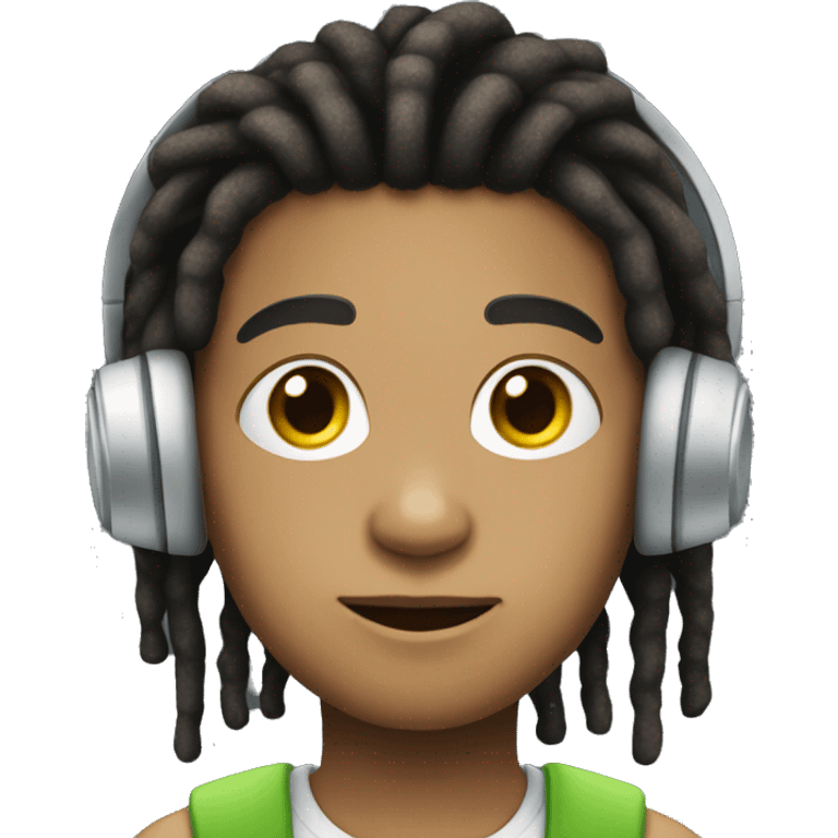 Lightskin Boy With Dreads with headset on head talking  emoji