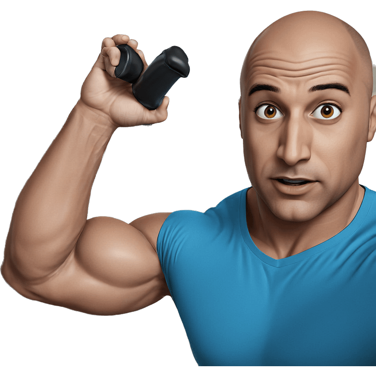 bald muscular man indoors emoji