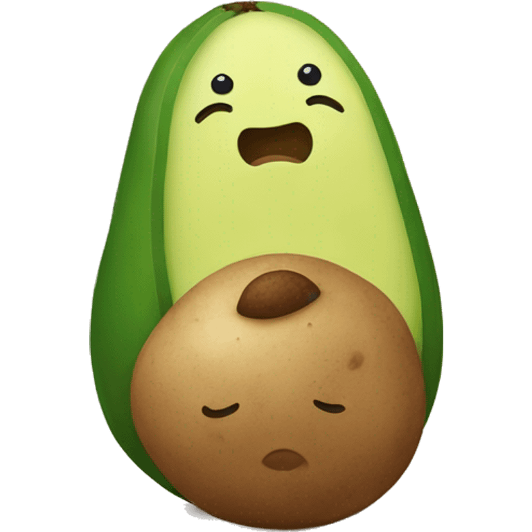 potato and avocado hugging emoji