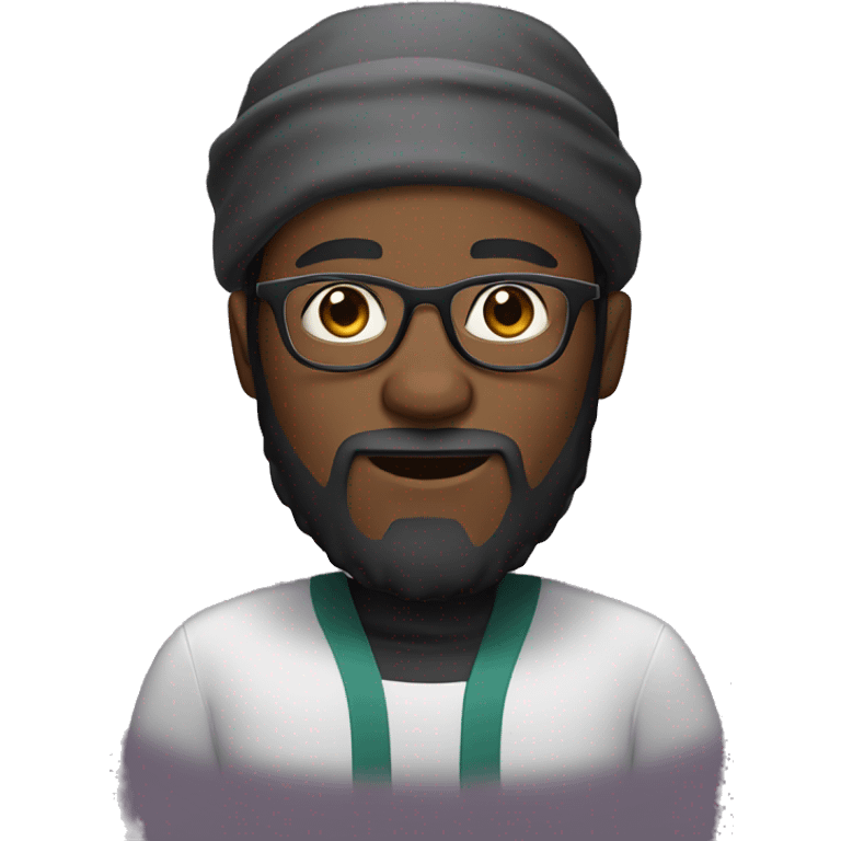 African American male with a baclava add glasses and beard  emoji