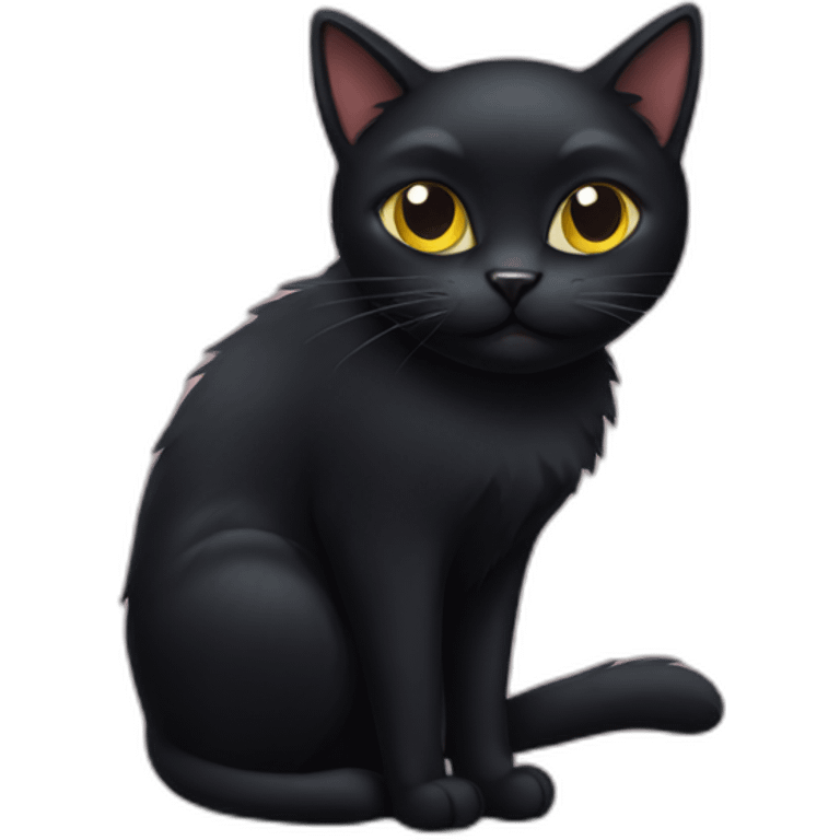 Black cat halloween emoji