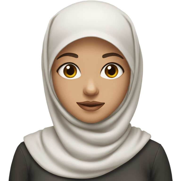 Girl wearing hijab shes white skin with hazel eyes  emoji