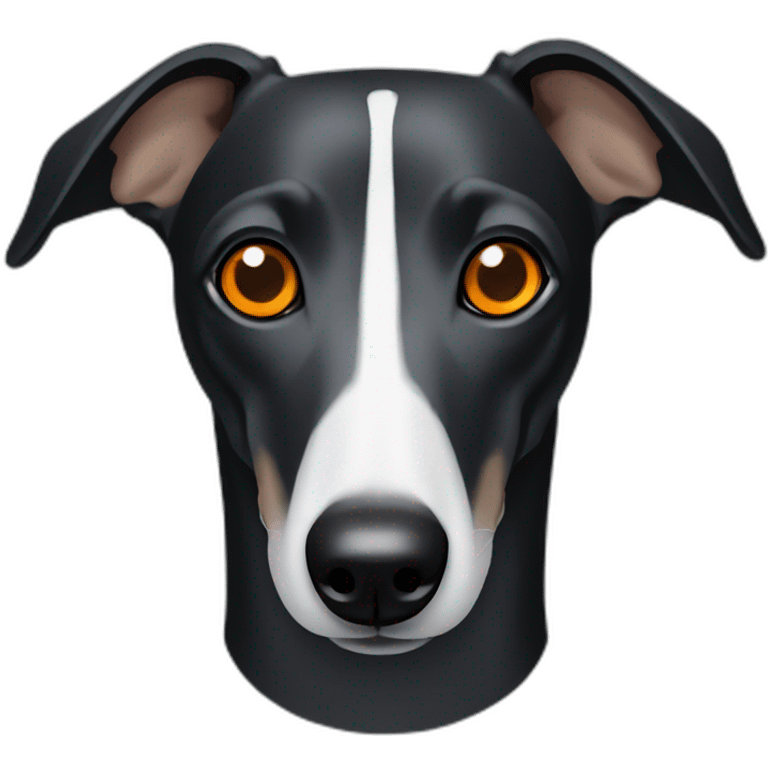 black whippet’s head with orange eyes emoji