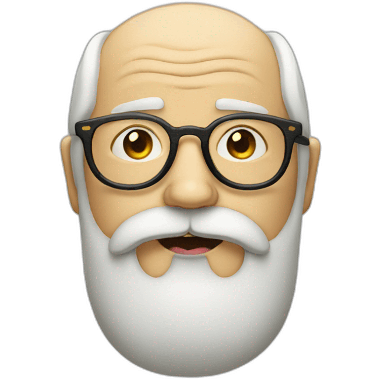 old man with glasses and a beard licking lips emoji