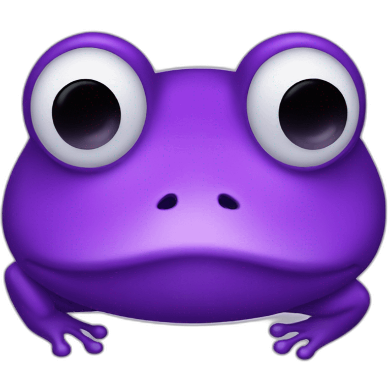 A sad purple frog close up face emoji