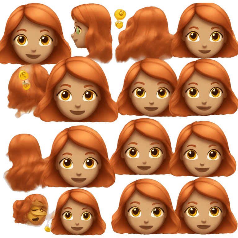 Girl with straight hot red hair emoji