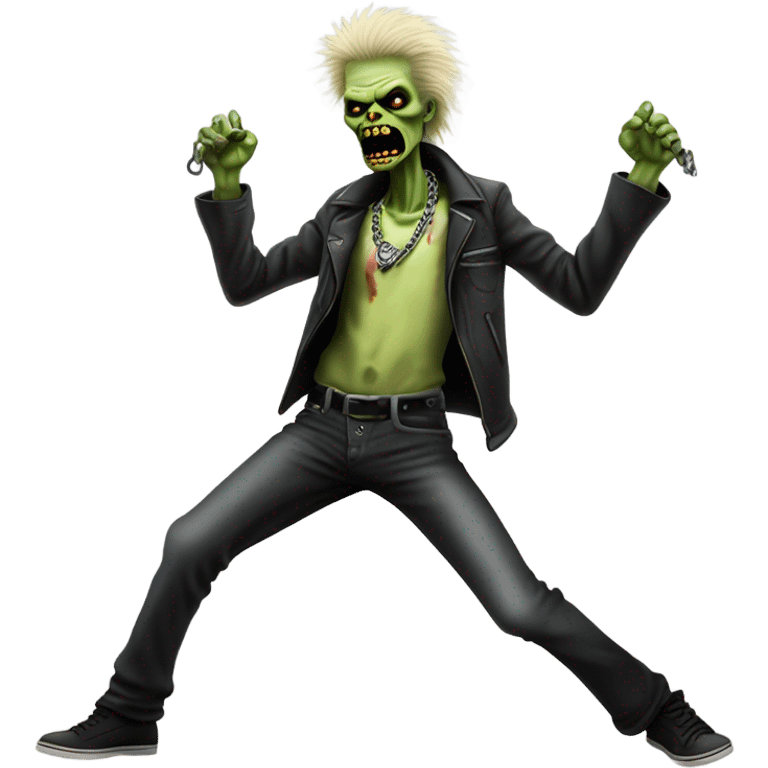 sid vicious zombie wearing a padlock necklace dancing emoji