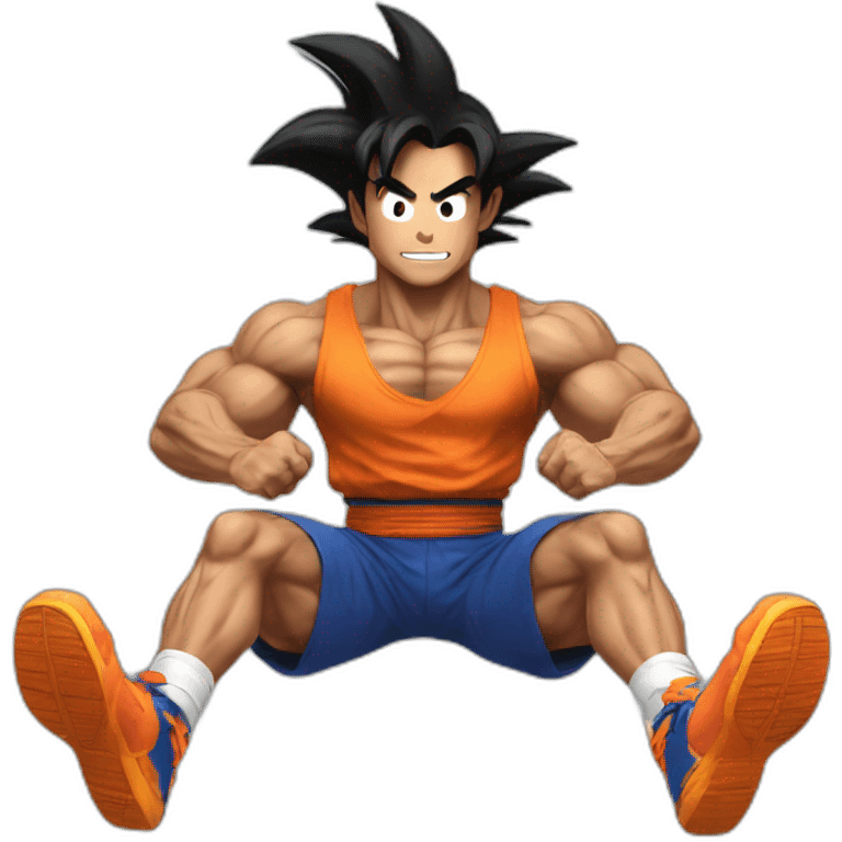 Working out like goku emoji