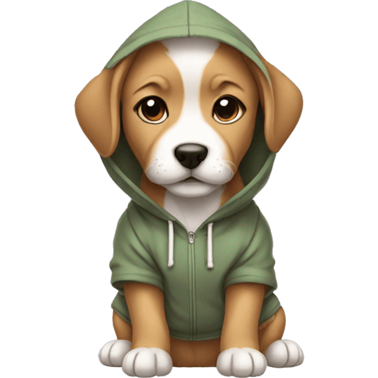 Cute puppy with hoddie  emoji