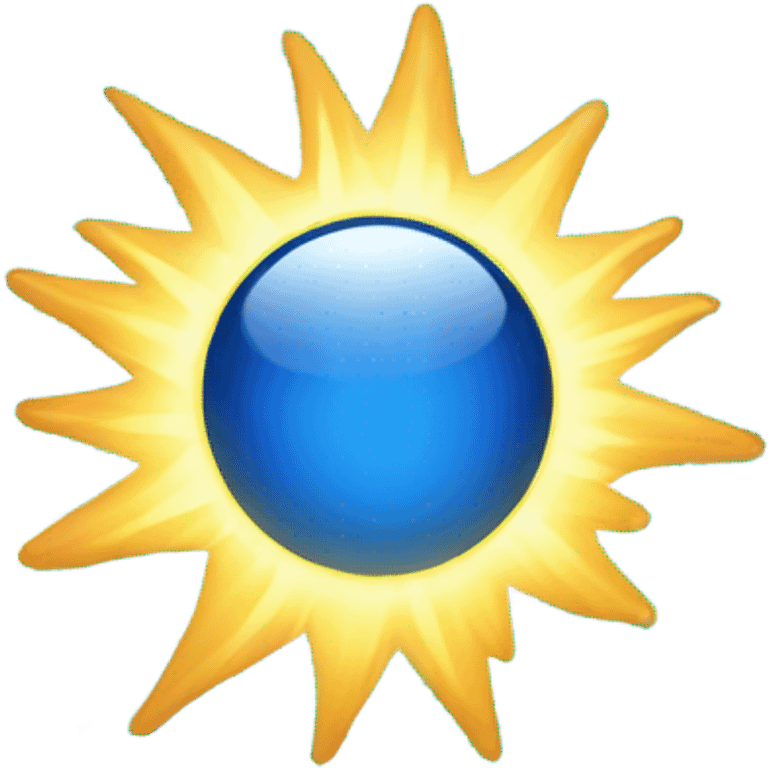 Blue sun emoji