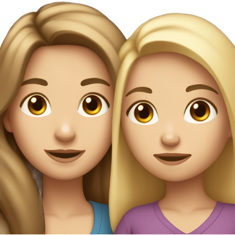 2 moms one long brown hair and one long blonde hair woman with brown haired toddler boy emoji