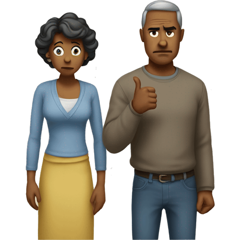 disappointment mother and father with thumbs down emoji