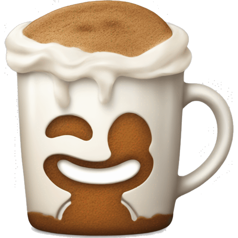 mug of coffee with cream and gingerbread emoji