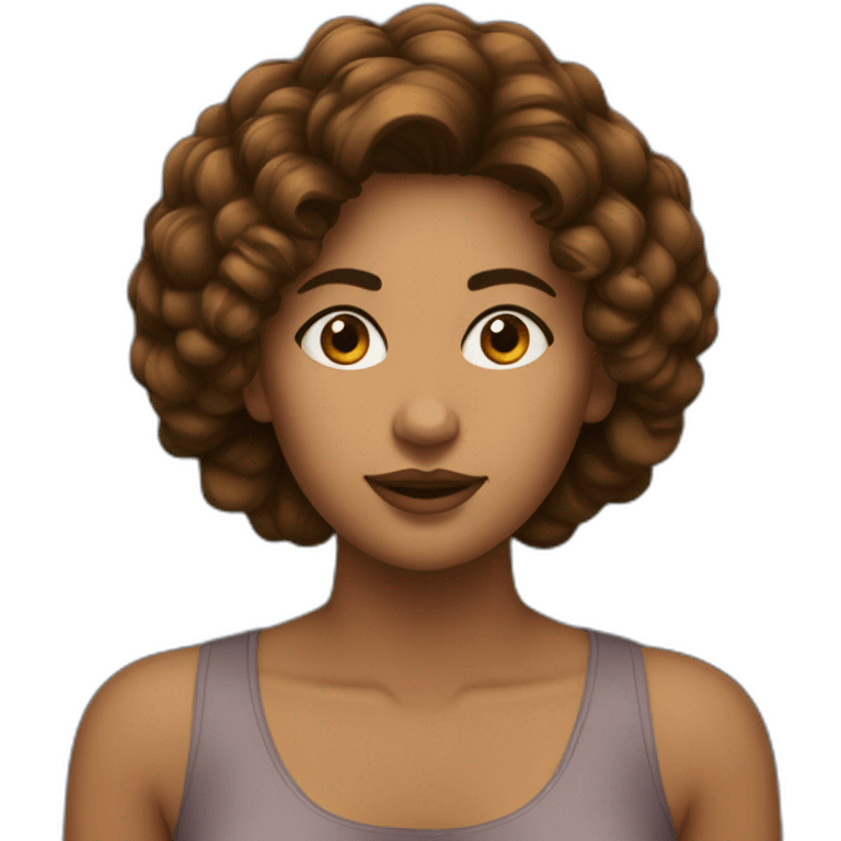 mulher morena de cabelo castanho escuro comprido emoji