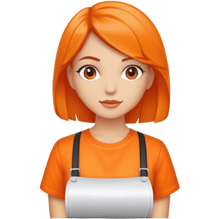 girl hairdresser wearing a orange shirt  emoji