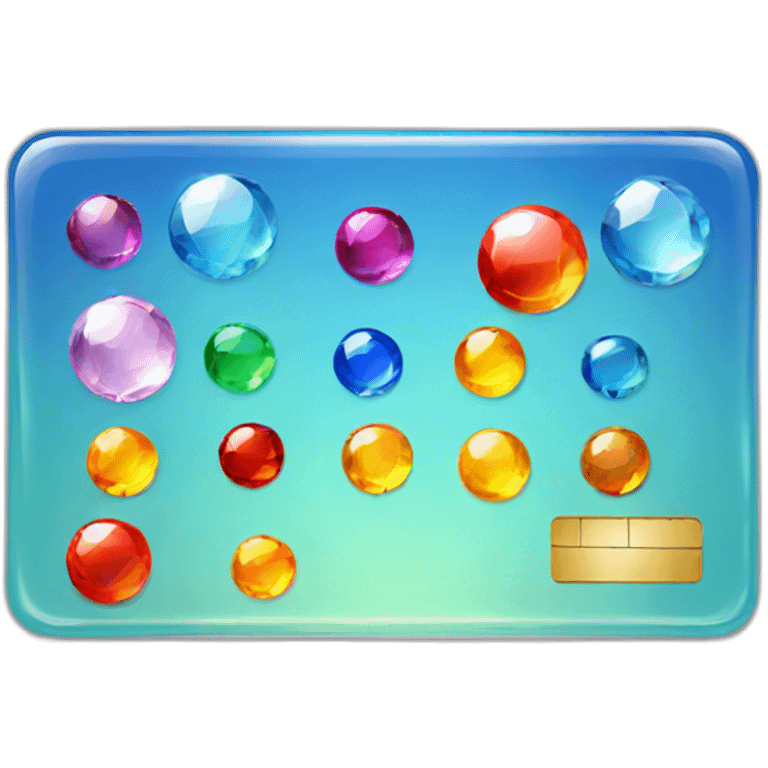 Glass credit card with gems emoji