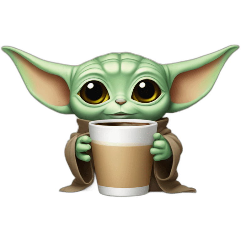 baby yoda drinking coffee emoji