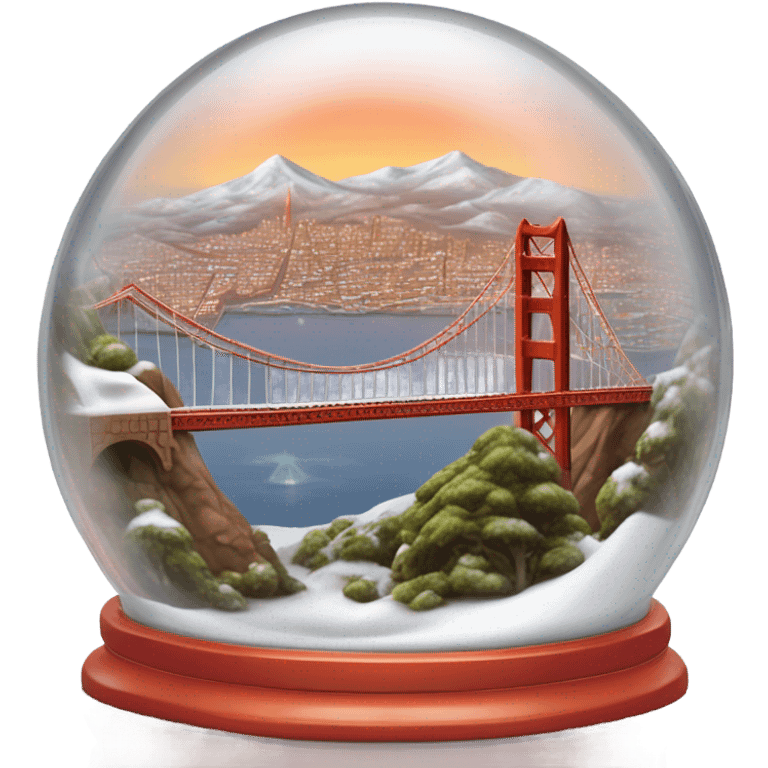 golden gate bridge snow globe emoji