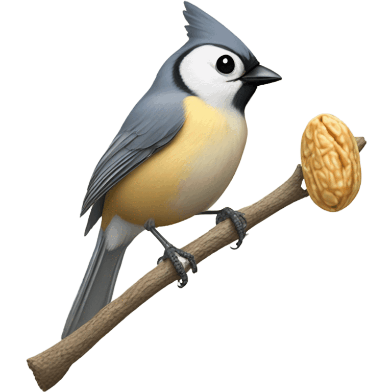 Titmouse eating peanut  emoji