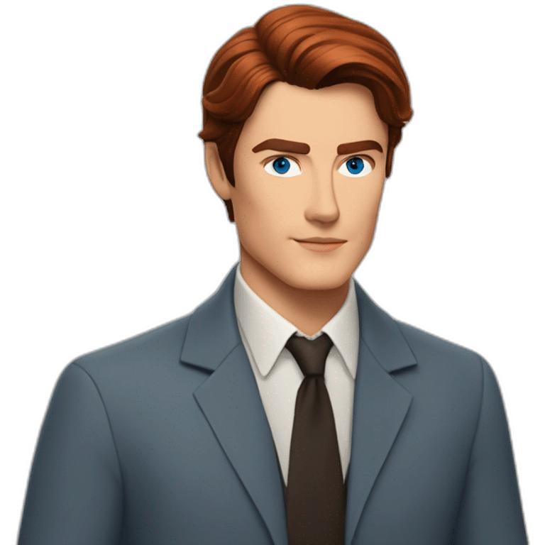 Alain Delon young teacher blue eyes short red hair emoji