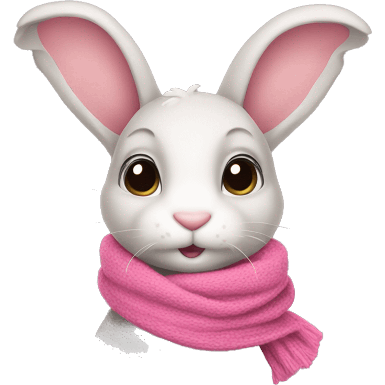 bunny with pink scarf emoji