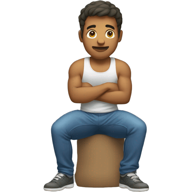 A man squatting emoji