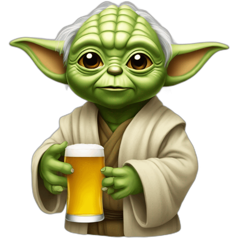 yoda avec une bière emoji