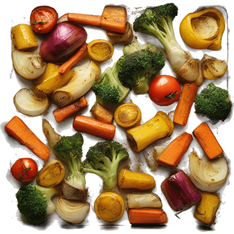 Mixed roasted vegetables in a sheet pan emoji