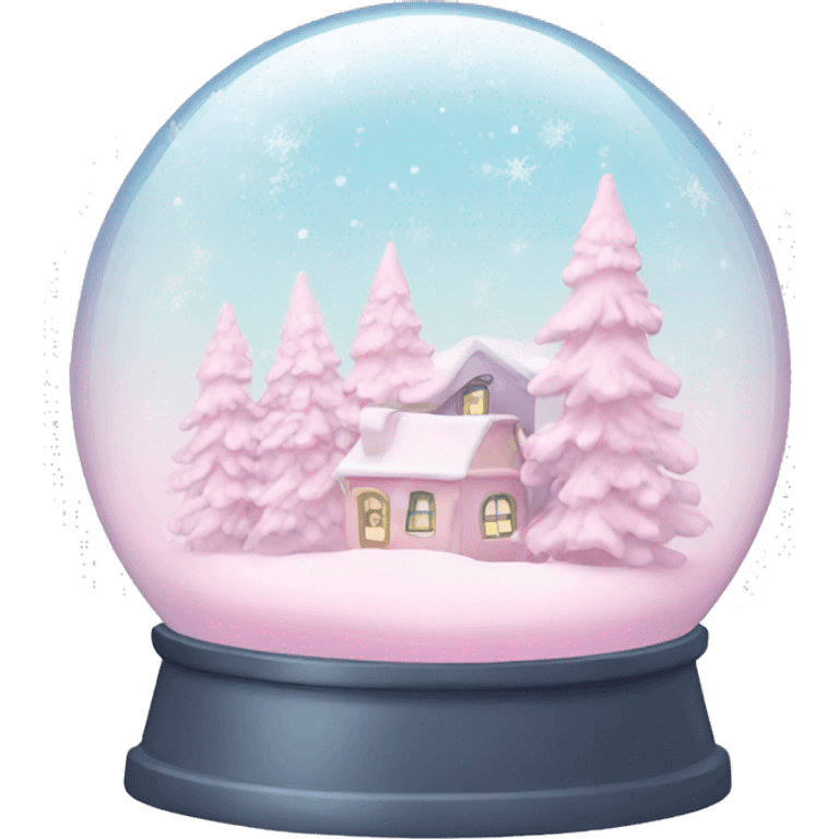 Pastel pink snow globe emoji