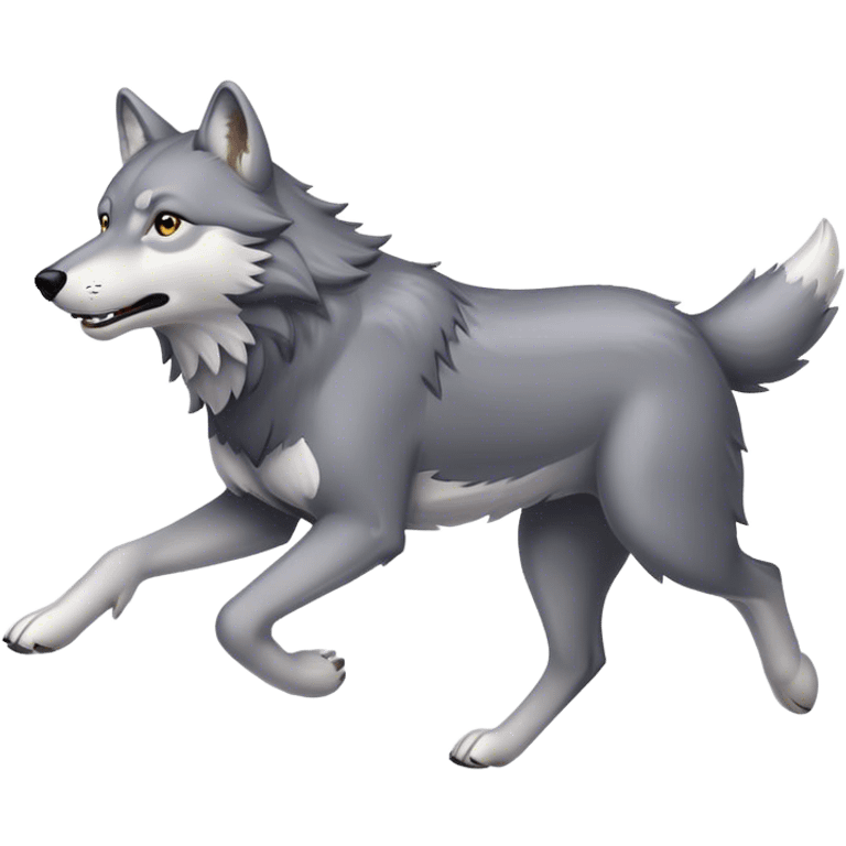 Grey wolf running  emoji