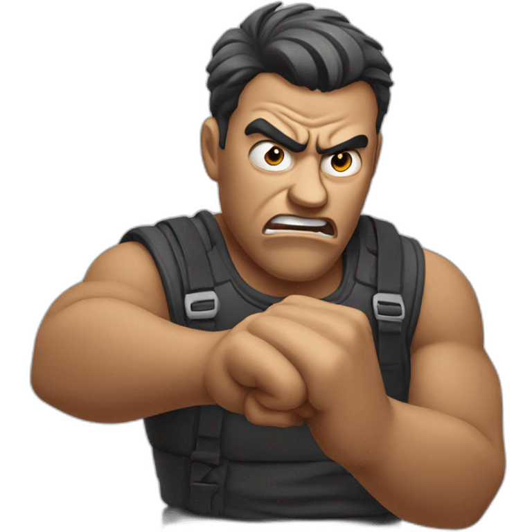 angry guy with finger emoji