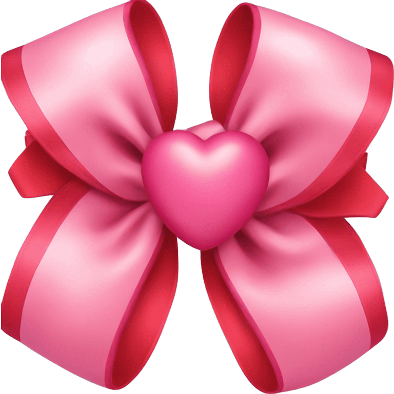 pink bow with red hearts on it emoji