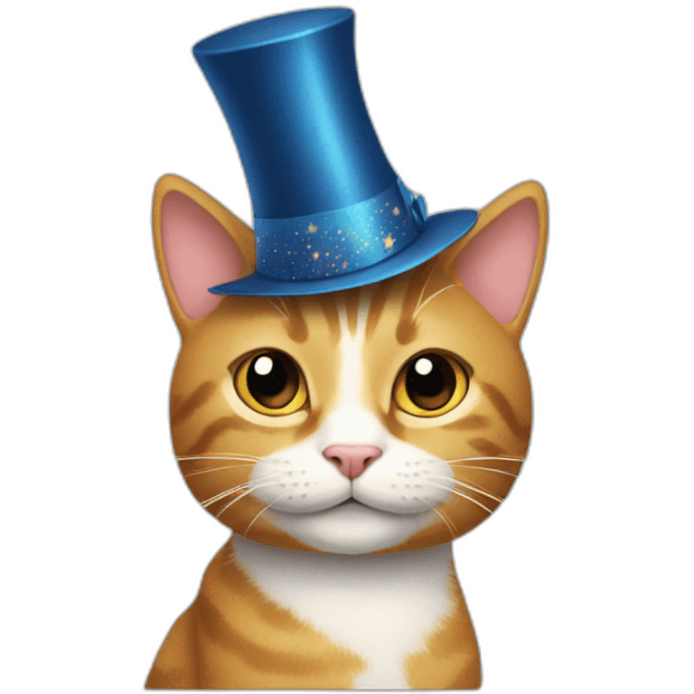 Cat with a New Year's hat emoji