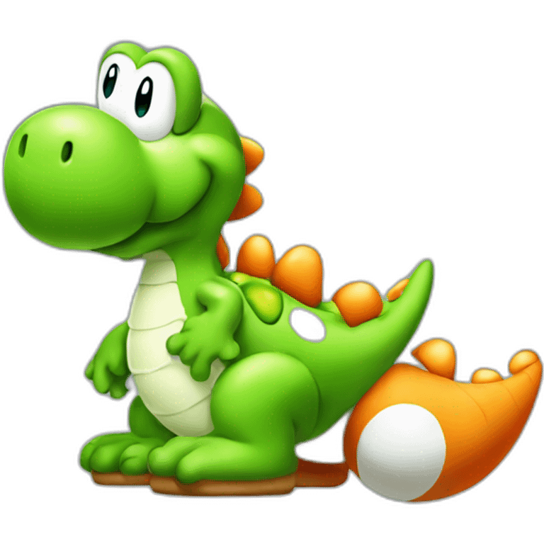 YOSHI from MARIO sitting with shoes on emoji