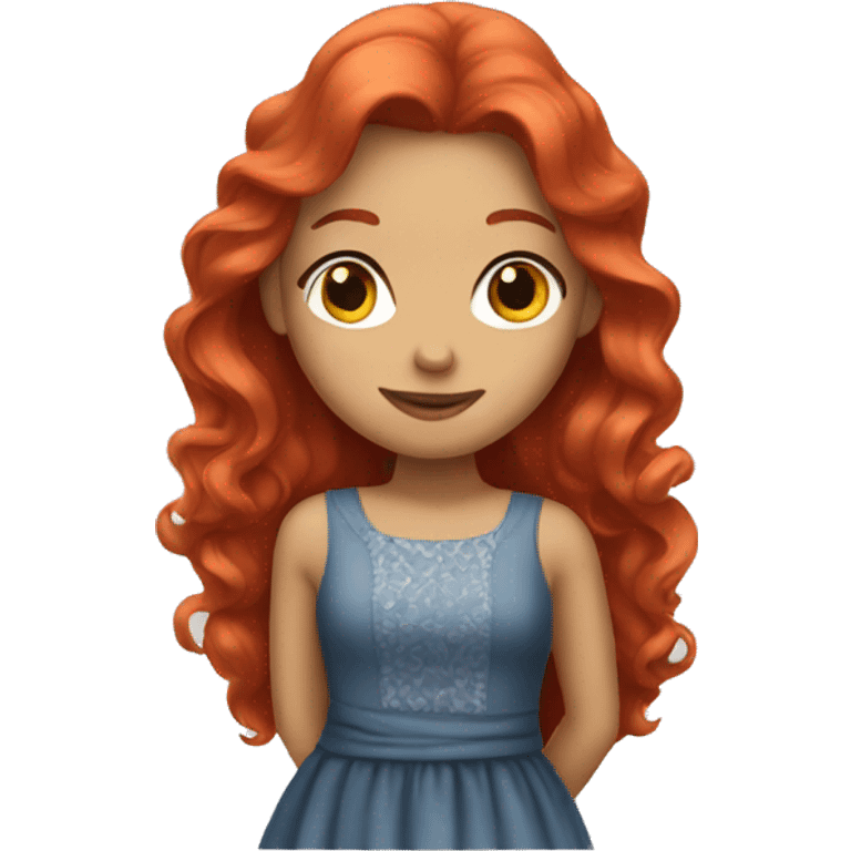 Red haired girl in dress emoji