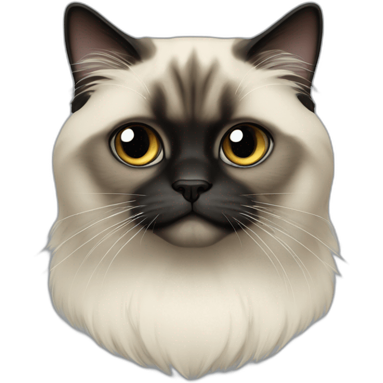 1 himalayan cat with one grey and black cat emoji