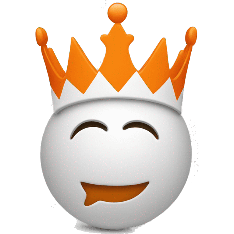 A crown, orange on the upside and white on the downside, add text seeker alliance  emoji