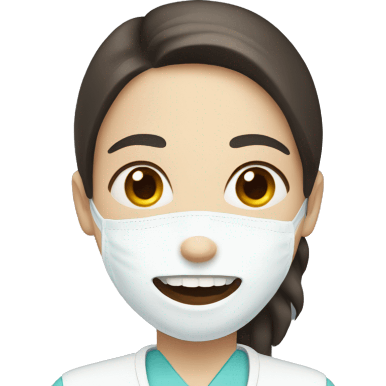 woman dentist with dark brown hair and white skin emoji