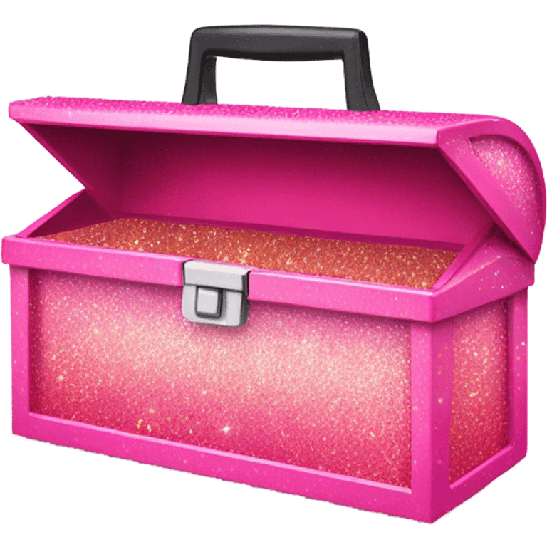 Ombre pink tool box with glitter emoji