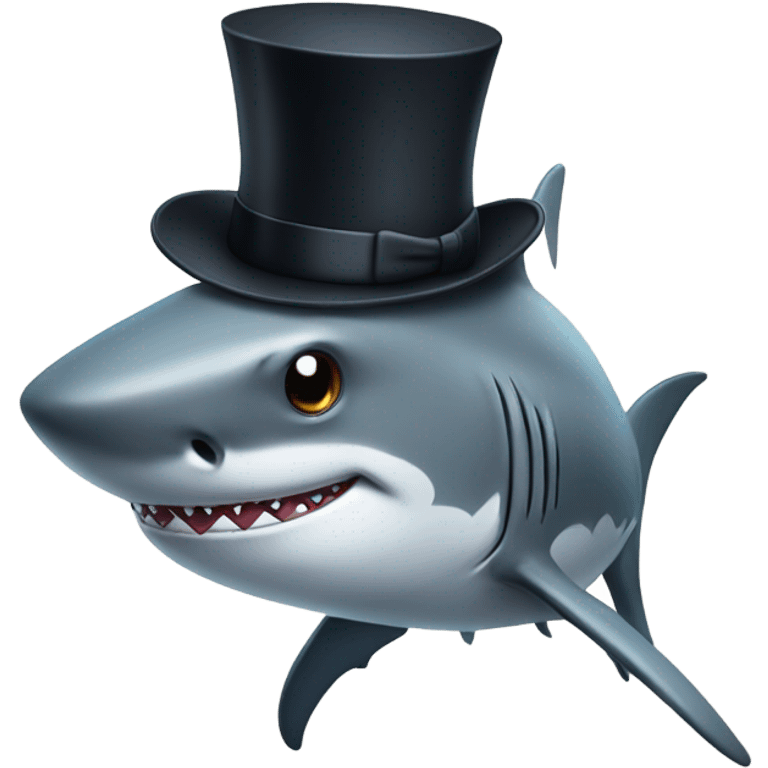 Shark with a top hat emoji