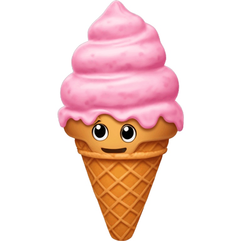 strawberry ice cream cone emoji