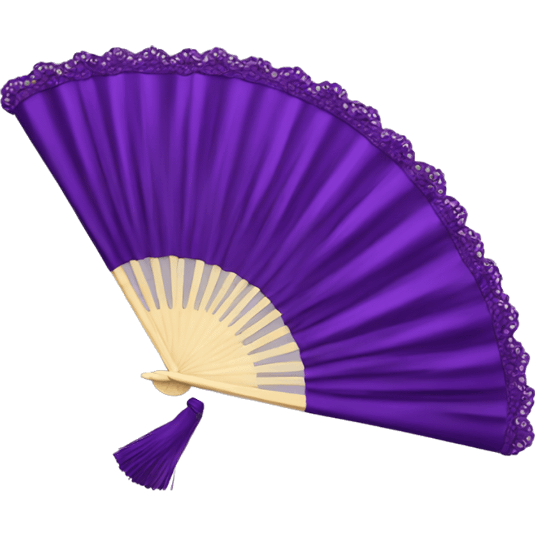 dark purple rococo hand fan  emoji